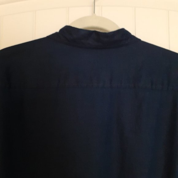 Onia Linen Button Up Long Sleeve Shirt With Roll-Tab Sleeves Blue Size XXL - Picture 6 of 12